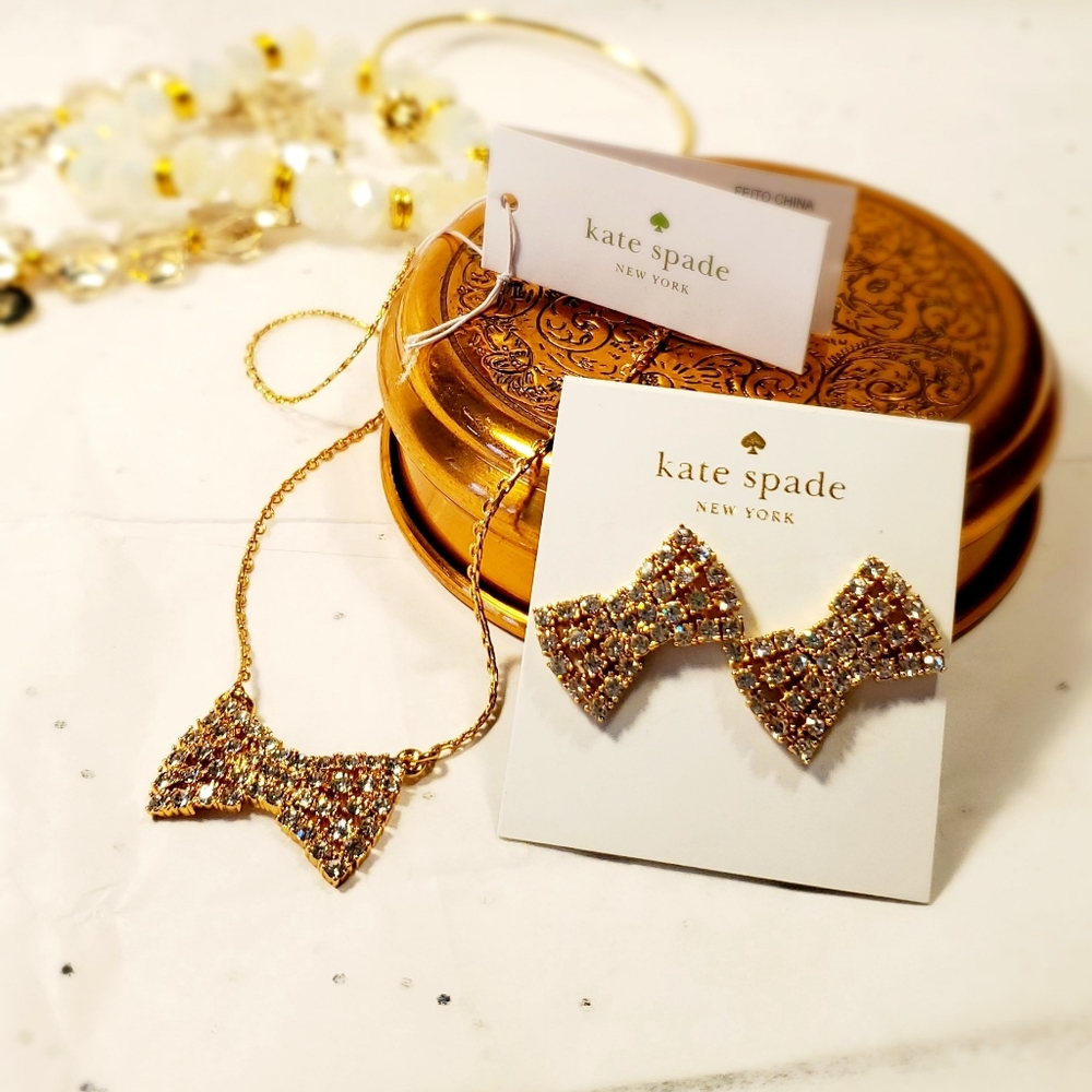 Kate Spade ♤ 'Bowtie' Glam Necklace & Earring Set